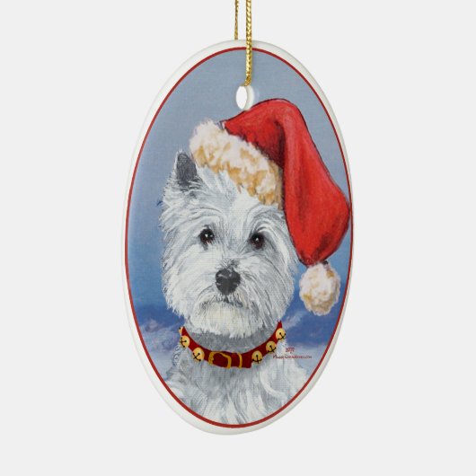 Westie Santas Helper Keramikornament (Rechts)