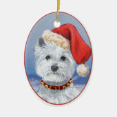 Westie Santas Helper Keramikornament (Vorne)