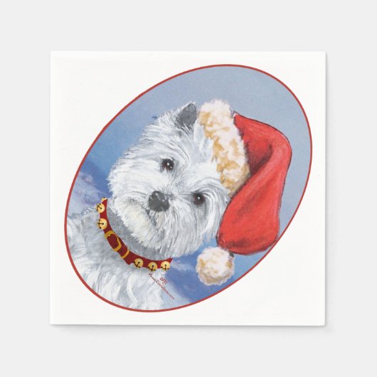 Westie Santas Helper Serviette (Vorderseite)