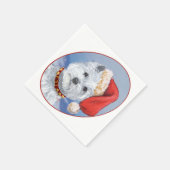Westie Santas Helper Serviette (Ecke)
