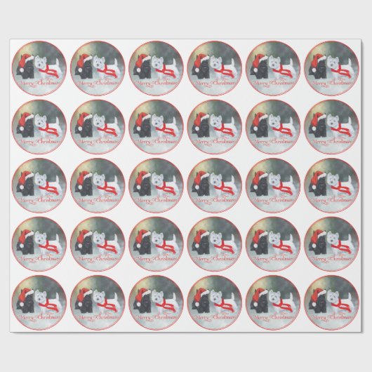 Westie Scottie Christmas Geschenkpapier (Flach)