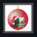 Westie Scottie Christmas Ornament Kiste<br><div class="desc">Christmas Westie und Scottie dogs to help you celebrate the Christmas Season! Come visit our Maggie Ross Scotties shop to see more than 400 seasonal designs created from my original artwork on clothing,  novelty and gift items! Merry Christmas!</div>