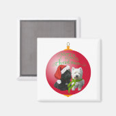 Westie Scottie Christmas Ornament Magnet (Vorderseite/Rückseite)