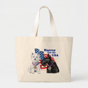 Westie & Scottie Hooray für USA Jumbo Stoffbeutel