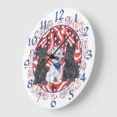 Westie & Scottie Terrier Clock Große Wanduhr (Winkel)