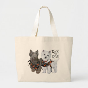 Westie Scottie Trick or Treat Jumbo Stoffbeutel