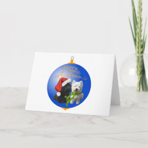 Westie Scottie Weihnachtsbaumschmuck Feiertagskarte