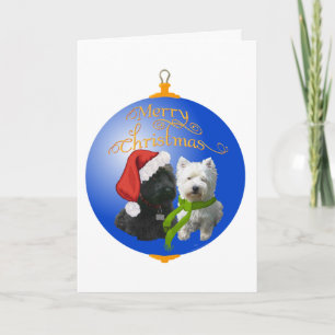 Westie Scottie Weihnachtsbaumschmuck Feiertagskarte