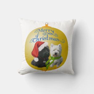 Westie Scottie Weihnachtsbaumschmuck Kissen