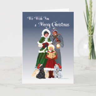 Westie & Scottie Weihnachtslieder Feiertagskarte