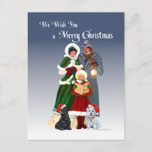 Westie & Scottie Weihnachtslieder Feiertagspostkarte
