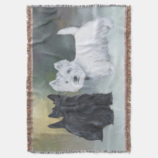 Westie Scottie Wintertime Decke (Vorderseite Vertikal)