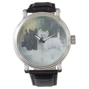 Westie Scottie Winterzeit Armbanduhr