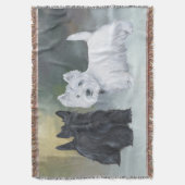 Westie Scottie Winterzeit Decke (Vorderseite Vertikal)