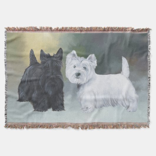 Westie Scottie Winterzeit Decke (Vorderseite)