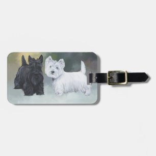 Westie Scottie Winterzeit Gepäckanhänger