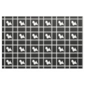 Westie Silhouette auf Black Stoff (Yard (91,4 cm))