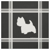 Westie Silhouette auf Black Stoff (Muster)