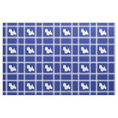 Westie-Silhouette auf Blue Stoff (Yard (91,4 cm))