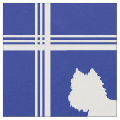 Westie-Silhouette auf Blue Stoff (Nahaufnahme)
