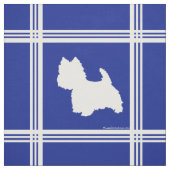 Westie-Silhouette auf Blue Stoff (Muster)