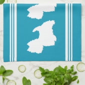 Westie-Silhouette auf Türkis Geschirrtuch (Gefaltet)