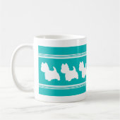 Westie-Silhouette auf Türkis Kaffeetasse (Links)