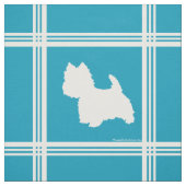 Westie-Silhouette auf Türkis Stoff (Muster)