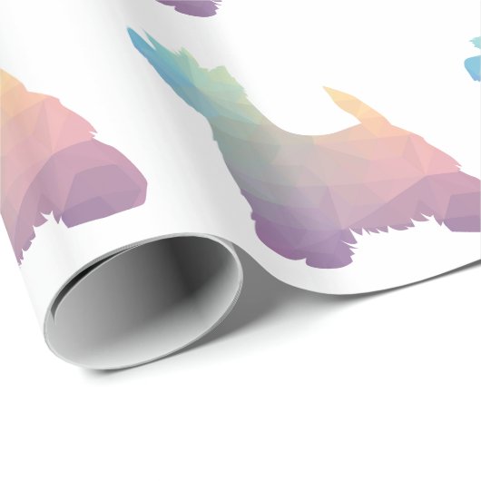 Westie Silhouette Dog Geschenkpapier (Rolleneckpunkt)