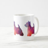 Westie Silhouette Dog Kaffeetasse (VorderseiteRechts)