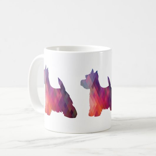 Westie Silhouette Dog Kaffeetasse (Vorderseite Links)