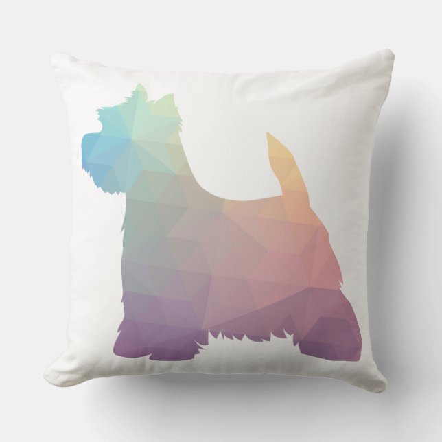 Westie Silhouette Dog Kissen (Vorderseite)