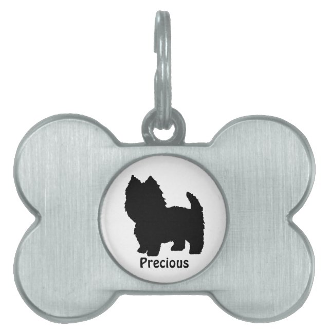 Westie Silhouette Dog Tag Tiermarke (Vorderseite)