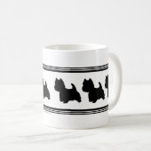 Westie Silhouette Kaffeetasse (VorderseiteRechts)