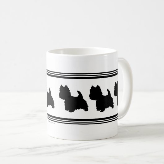 Westie Silhouette Kaffeetasse (VorderseiteRechts)