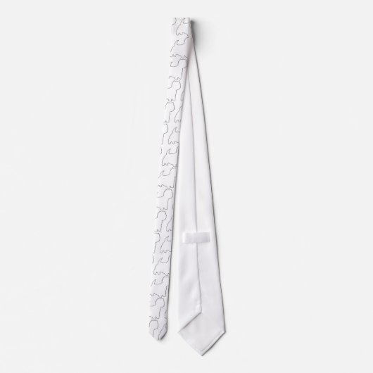 westie Silhouette-Krawatte Krawatte (Rückseite)