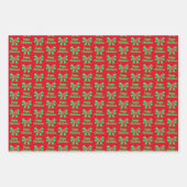 Westie Silhouette Niedlicher Weihnachtshund & Bow  Geschenkpapier Set (Vorderseite)