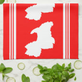 Westie Silhouette on Red Geschirrtuch (Gefaltet)