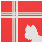 Westie Silhouette on Red Stoff (Nahaufnahme)