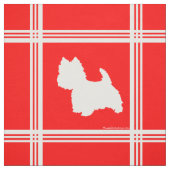 Westie Silhouette on Red Stoff (Muster)