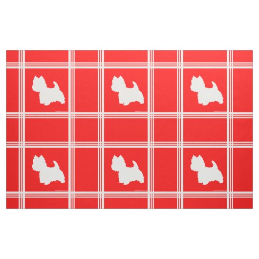 Westie Silhouette on Red Stoff (Fat Quarter (45,7 x 55,9 cm))