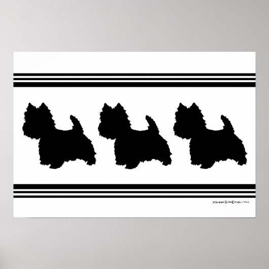 Westie Silhouette Poster (Vorne)