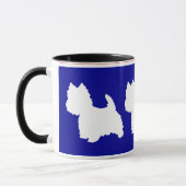 Westie Silhouette Red & Blue Tasse (Links)