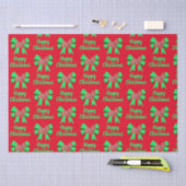Westie Silhouette Red Christmas Dog & Green Bow Seidenpapier (Handwerk)