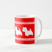 Westie Silhouette Red Kaffeetasse (VorderseiteRechts)