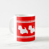 Westie Silhouette Red Kaffeetasse (Vorderseite Links)
