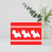 Westie Silhouette Red Postkarte (Stehend Vorderseite)
