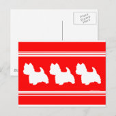 Westie Silhouette Red Postkarte (Vorne/Hinten)