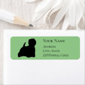 Westie Silhouette Rücksendeadresse (Insitu)