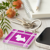 Westie Silhouette Schlüsselanhänger (Vorderseite rechts)